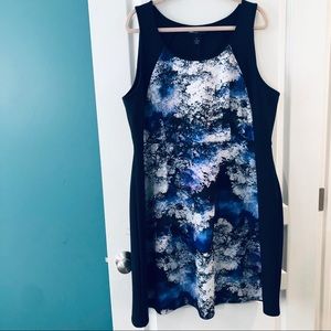 Watercolor Body Con Neoprene Dress